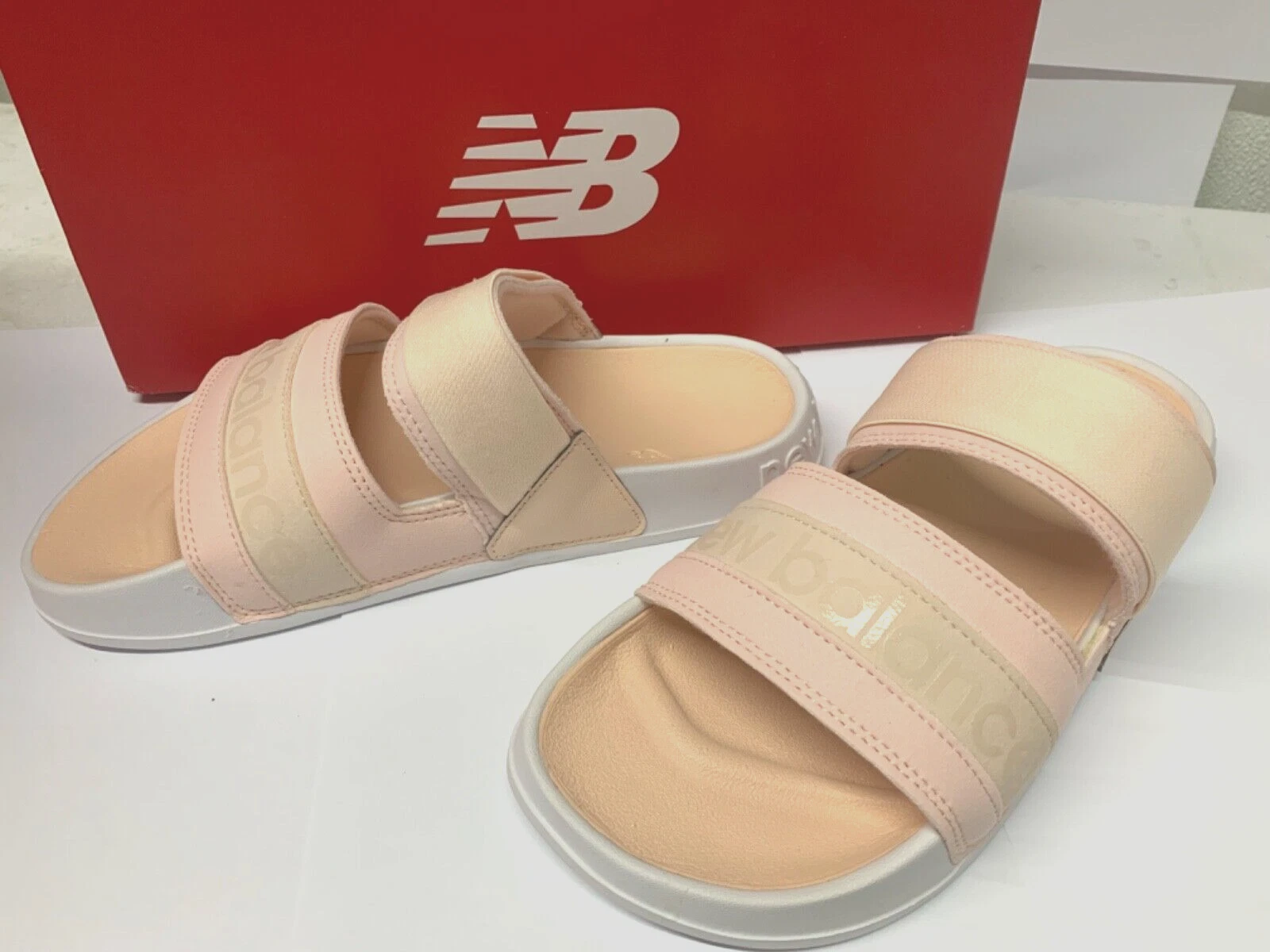 Scarpe sandali slide New Balance donna 202 colore pesca taglia 8 media donna NUOVI