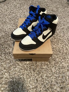 2009 Nike Dunk Hi 317982-103 black white royal Men's sz 9 Rare Panda | eBay
