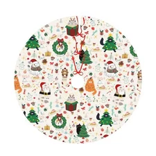 Christmas Cute Cat Christmas Tree Skirt 30 Inches Animal Tree Skirt Xmas Tree...