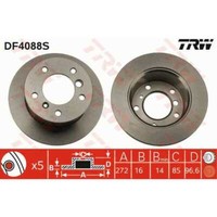 Trw 2X Bremsscheibe Hinten 272 Voll FüR Mercedes-Benz Sprinter 3-T Kasten
