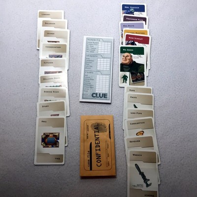 Clue Detective Game part pieces replacement 2002 suspect cards envelope ...