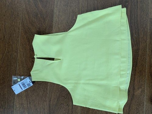 Mango Yellow Sleeveless Top Size 6 - Picture 3 of 3