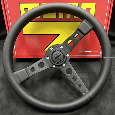 MOMO prototipo P5 Black Edition 350mm 14' Genuine Leather Sport