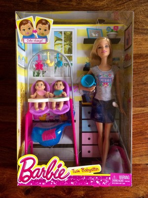 Barbie Careers Twin Babysitter Doll And Playset (887961115130)
