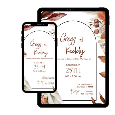 Digital Wedding Invitation Template Phone SMS Wedding Invite Paperless EDITABLE