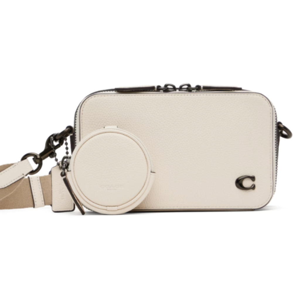 Coach Charter Slim Crossbody Bag White Leather Round Pouch CC070 ORG PKG - Main Image