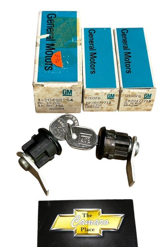 ORIG GM NEW 82 92 CAMARO FIREB T-TOP LOCK CYLS PAIR SAME KEY W/PAWLS 20498264