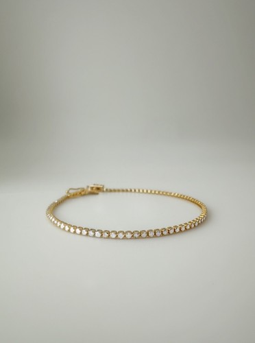 18K Solid Gold 1CT TW Tennis Bracelet Natural Diamond Bracelet S.7 YELLOW GOLD