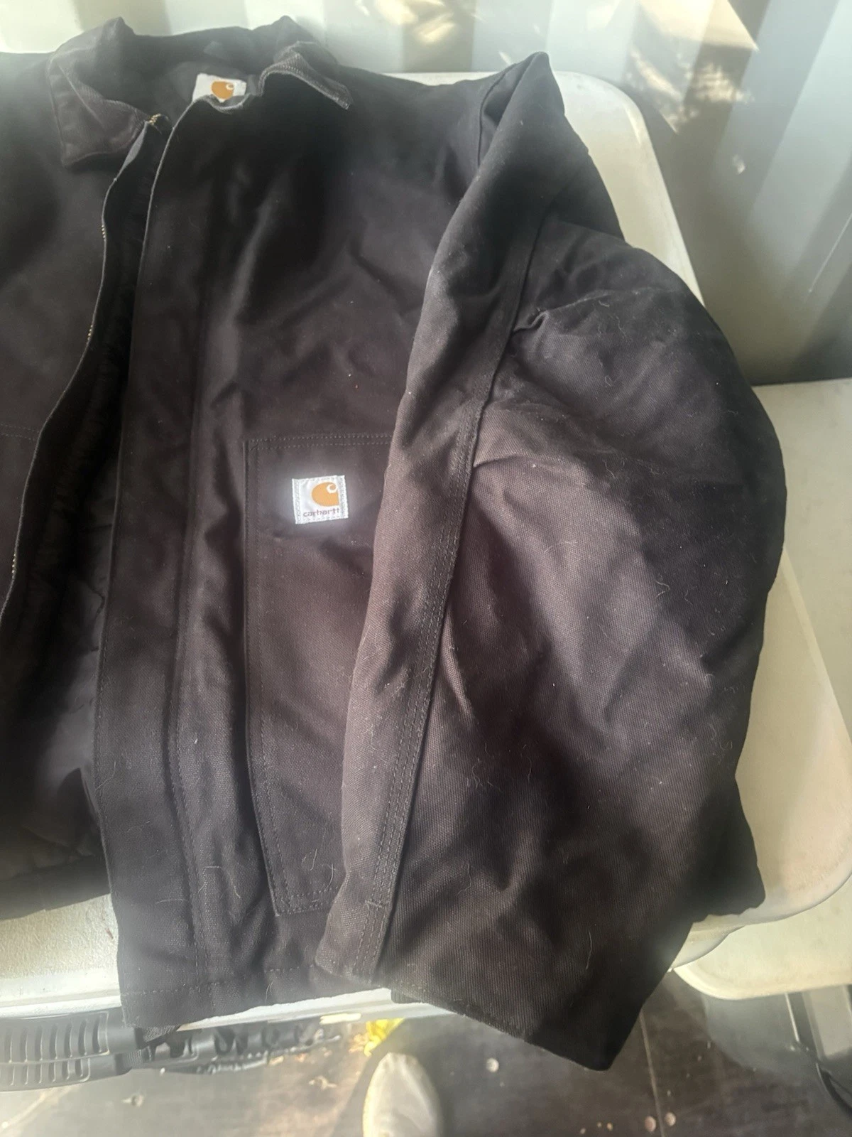 Carhartt Detroit Men's Black Canvas Cotton Lined Full Zip Jacket Relaxed 2XL - product detail image 3