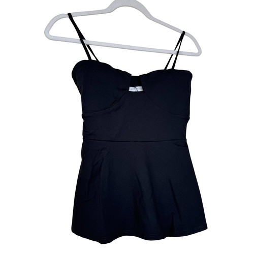 Susana Monaco Flared Angled Wire String Top in Black NWT Size Medium
