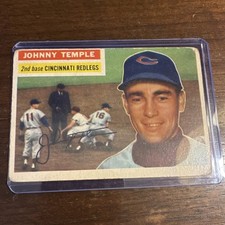 Topps 1956 Johnny Temple #212 Cincinnati Redlegs Baseball MLB Trading Card