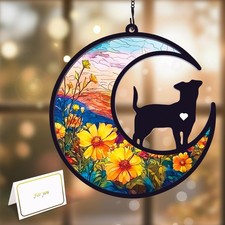 Dog Memorial Gifts for Loss of Dog, Pet Angel Memorial Suncatcher with Sympat...