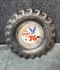 Vintage The Spirit of 76 Firestone Tractor Tire Ashtray With Glass Insert