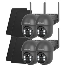 ANRAN Wireless Outdoor Solar Battery Powered Camera 2.4G WiFi Pan/Tilt Home Cams