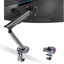 ARES WING RGB Single Monitor Arm Desk Mount for 17-45 inch Flat & Curved Monitor