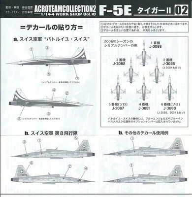 SUPER KIT CafeReo 1/144 Patrouille Suisse Kunstflug Team Acroteam Northrop F-5E