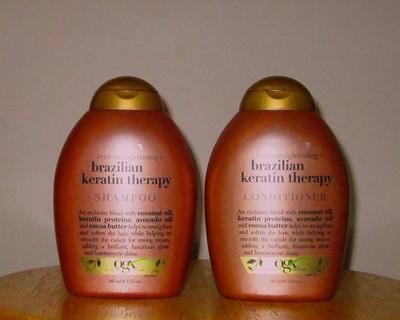 Ogx-Straightening Brazilian Keratin Therapy Shampoo & Conditioner-13 fl oz ea
