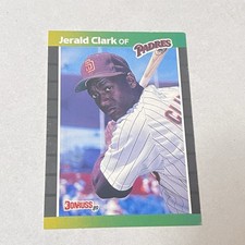 1989 Donruss Rookie RC #599 Jerald Clark San Diego Padres Baseball Card. rookie card picture
