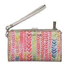 Michael Kors Jet Set Double Zip Wristlet Wallet Pouch Multi-ColorChevron