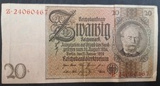 1929 Germany 20 Reichsmark P181a(1-1), Z.24060467.
