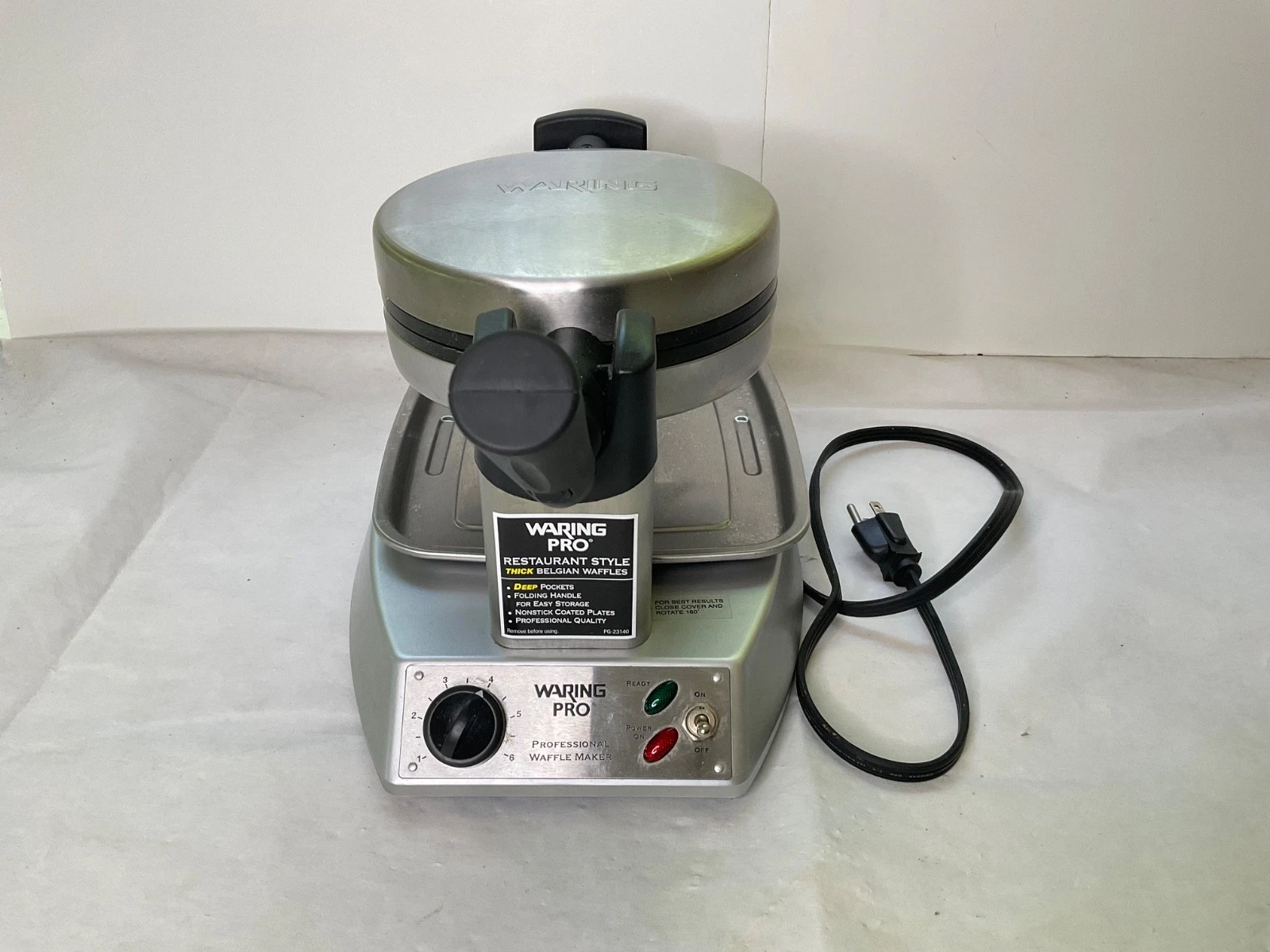 Waring Pro WMK300A Professional Belgian Waffle Maker Drip Plate Rotating Tested