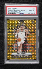2023 Mosaic NBA Debut Reactive Yellow Prizm Victor Wembanyama PSA 10 GEM MT h3e
