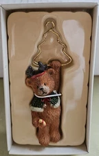 RUSS BERRIE & CO  BEARS FROM THE PAST HAND PAINTED ORNAMENT HANGING BEAR #1732