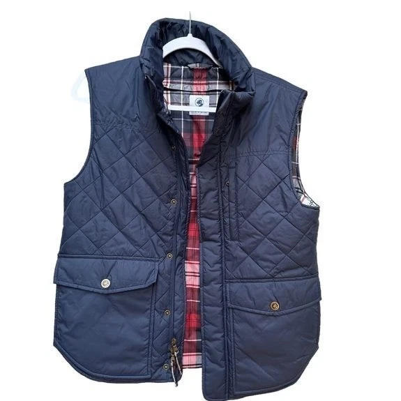 NWOT Southern Proper Puffer Vest Varsity Blue Preppy Academia Outdoors Small