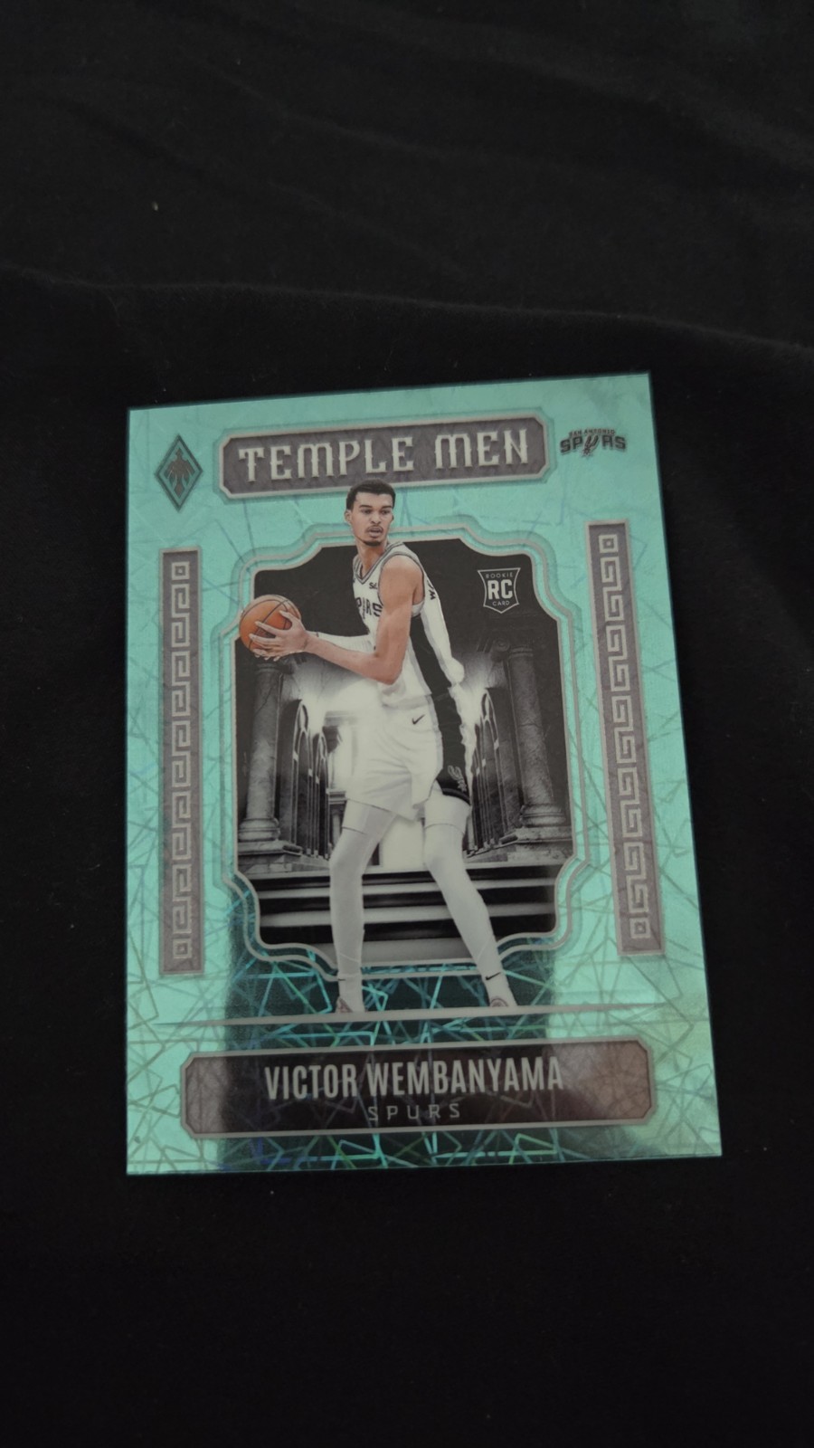 2023-24 Panini Phoenix Victor Wembanyama "Temple Men" Teal Lazer Rookie Card