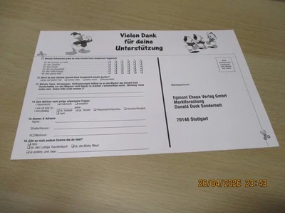 Tollste Geschichten Donald Duck  Beilage  FRAGEBOGEN  #  184 - Bild 1 von 2