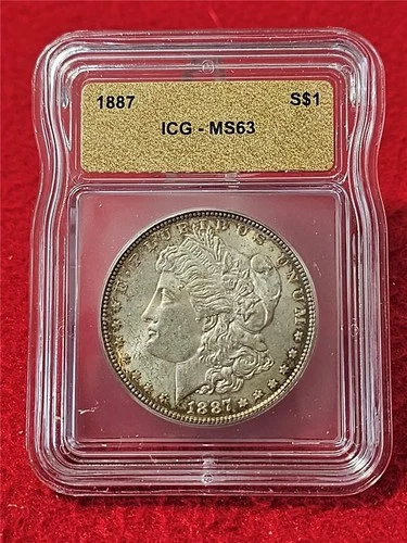 1887  MORGAN SILVER DOLLAR  ICG  MS 63                                   #T1637