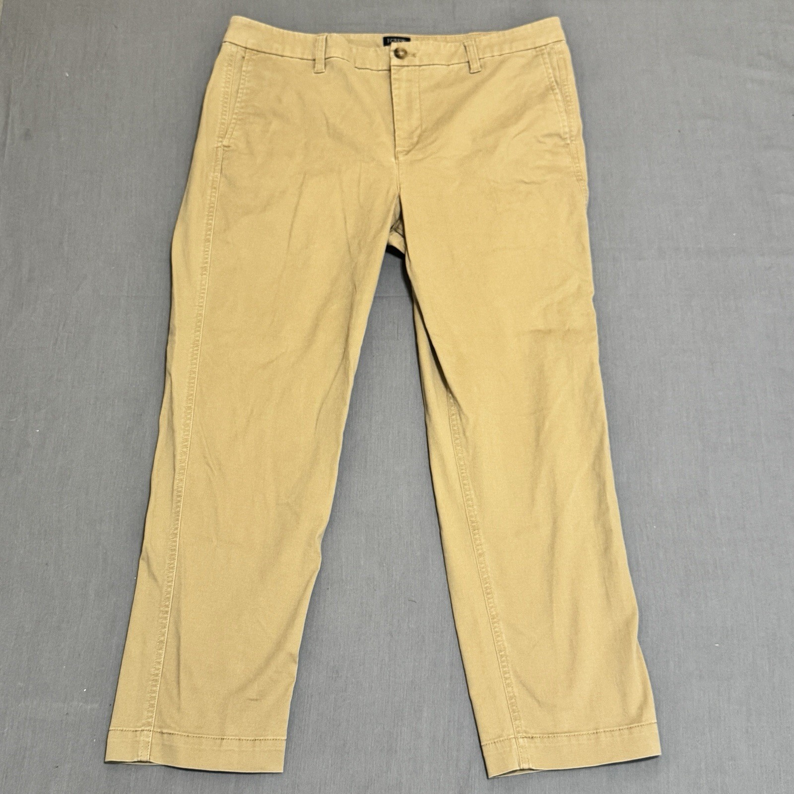 J.CREW Women's High Rise Girlfriend Chino Pants, Khaki, Casual Office Attire, 14