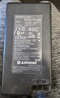 AIPHONE Power Supply (Model PS-1820)