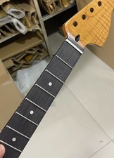 Cabezal grande 22 trastes llama tostada arce mástil de guitarra eléctrica Jaguar 24 pulgadas