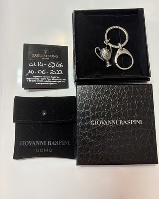 Giovanni Raspini Schlüsselanhänger 925 Silber - Brise Rund + Karabiner + Cup Champ.