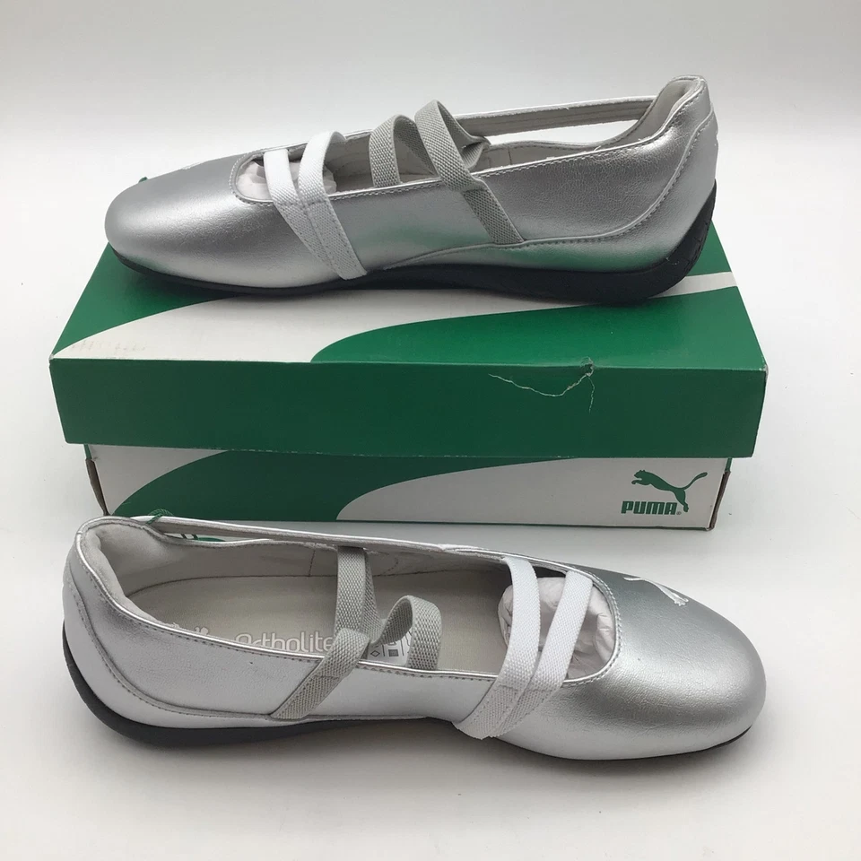 Chinelo Puma Speedcat Ballet Metálico Feminino 401581 01 Prata Branco Tamanho 6.5 Novo - Imagem 2 de 4