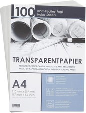 A4 TRACING PAPER VELLUM TRANSLUCENT 100 SHEETS 93GSM LASER PRINTER DRAWING CRAFT