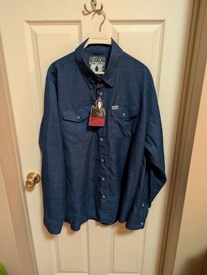 Rare Dixon New With Tags Jason Flannel Dark Blue Button Down