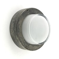 AußEnleuchte Rund Klein D: 14 Cm Messing Glas G9 IP64 In Zinn Maritim Wand Lampe