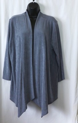 CHICO'S TRAVELERS Grey Clsrlss Cascade Jckt  51 In Chst 27 In Lng Sz 3 (XL) EXC