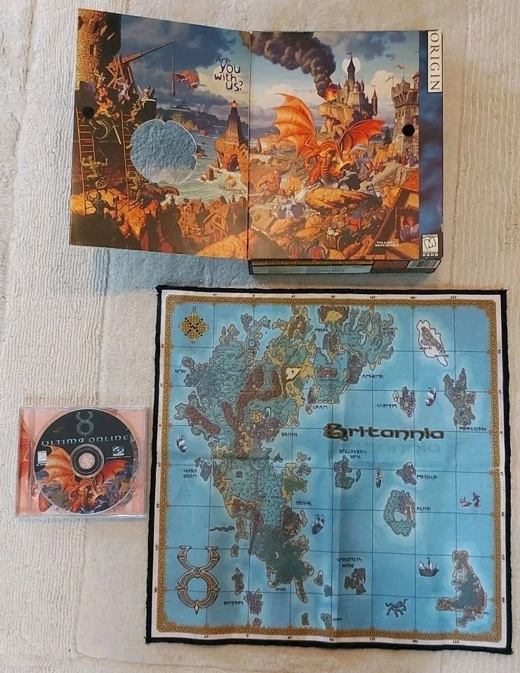 Ultima Online mit Stoffkarte - Origin - 1997 - Nicht vollständig