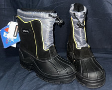 TOTES YOUTH SNOW BOOTS SIZE 1 GREY  BLACK NEW W/TAGS WATER PROOF