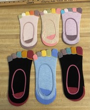New No Package 6 Pairs No Show Five Finger Toe Casual Women Socks 5-9 Unbranded