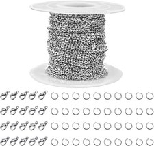 33 Feet Stainless Steel Jewelry Chains for Jewelry Making - Silver Chain Roll wi