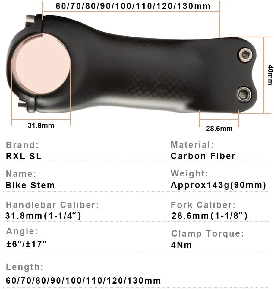 Vástago de carbono ligero de alto rendimiento - 31,8 x 70 mm para todo tipo de bicicletas Foto 4 de 4