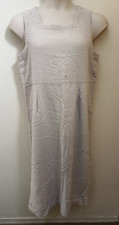 Orvis Women's Size 14 Khaki Linen Blend Sleevless Jumper Dress Pullover