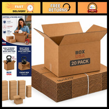 Medium Moving Boxes 20-Pack - 18"x14"x12" Corrugated Cardboard for Shipping, Pac