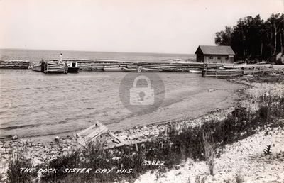 #ad quot;The Dockquot; Sister Bay Wisconsin Door County 1950s RPPC Photo Postcard COPY $4.95