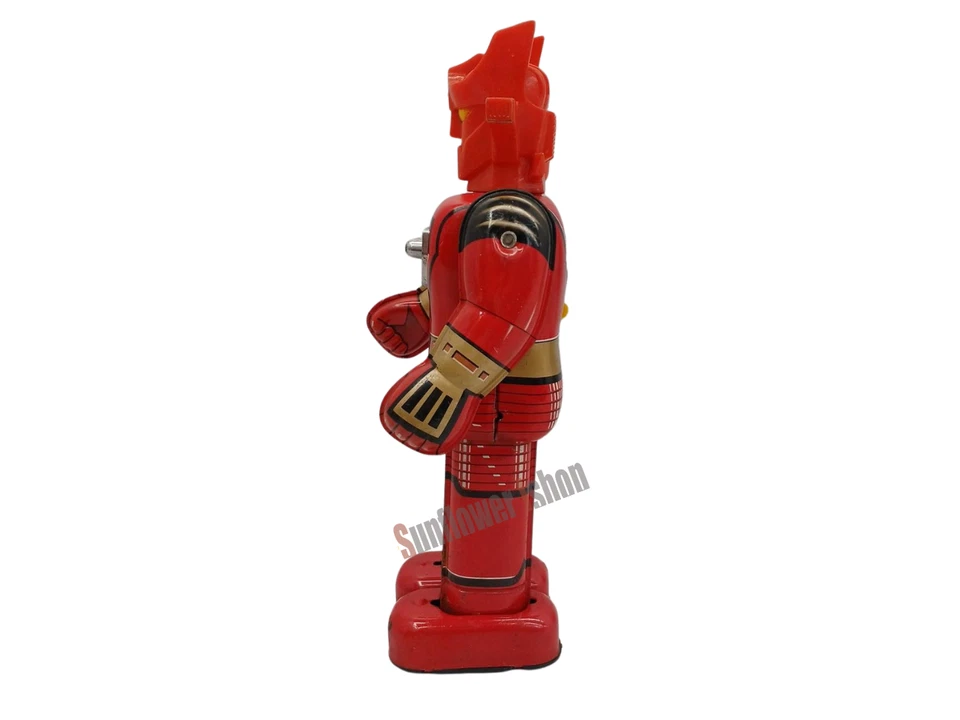 Popy Vintage Japonais Boite Robot Jouet Rouge MB Emblème Wind-Up Marche Sci-Fi - Photo 2/4
