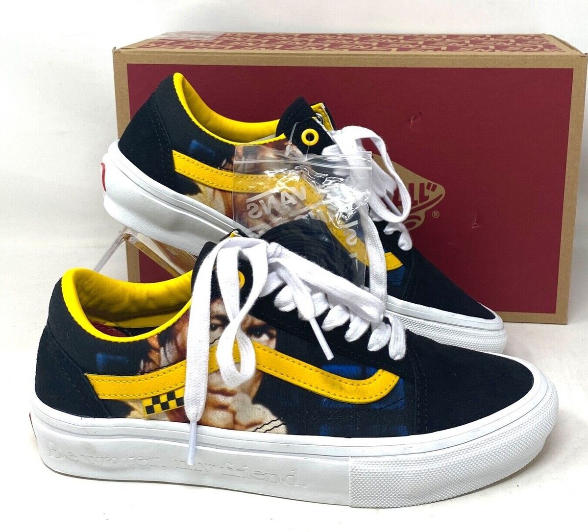 VANS Skate Old Skool Bruce Lee Shoes Low Suede Canvas Black VANS Skate Old Skool Bruce Lee Shoes Low Suede Canvas Black
